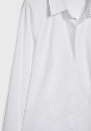 Приталенная базовая рубашка- Заказать в России