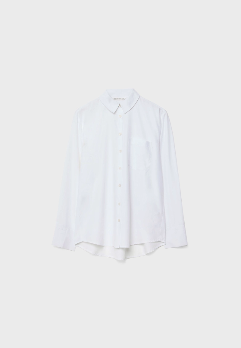 Базовая рубашка из поплина с карманом