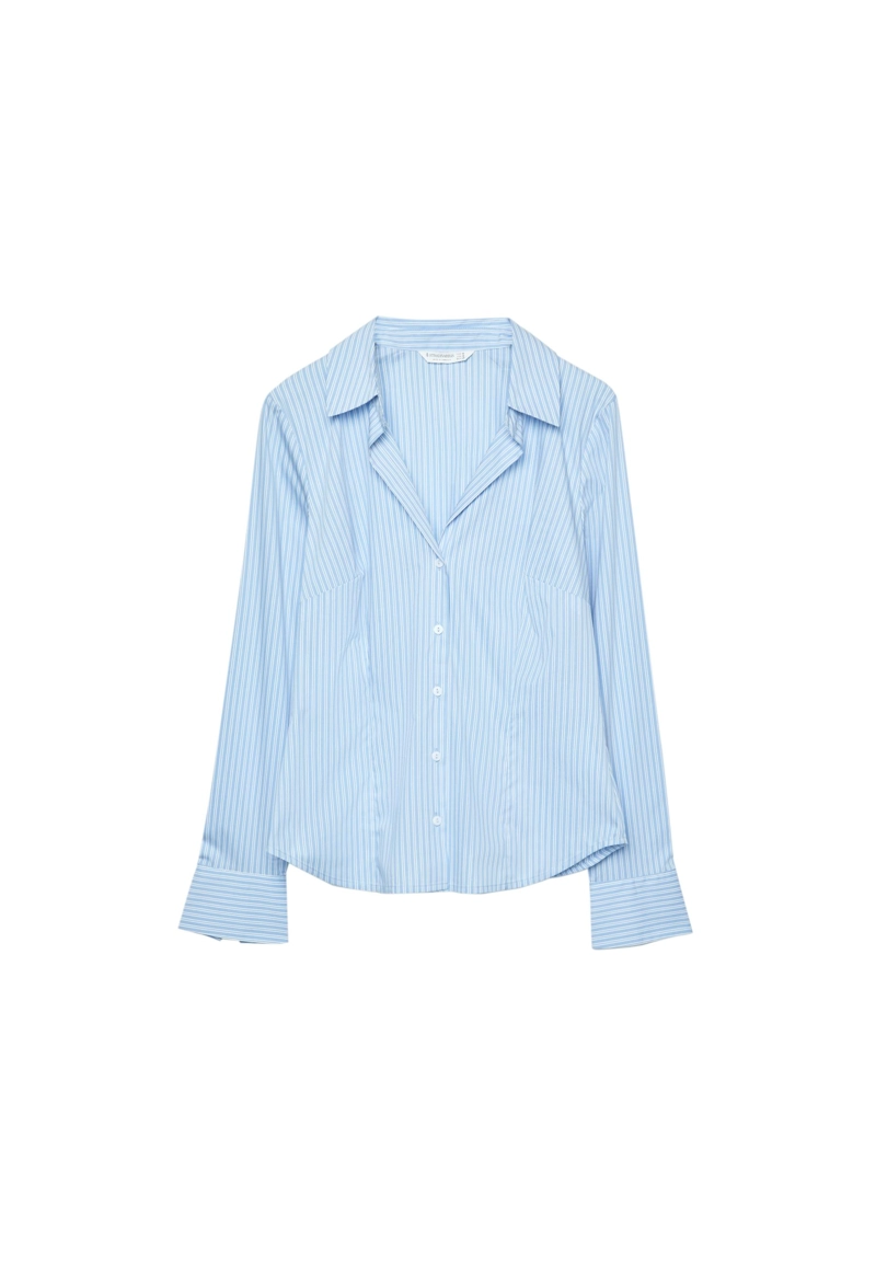 Приталенная базовая рубашка в полоску