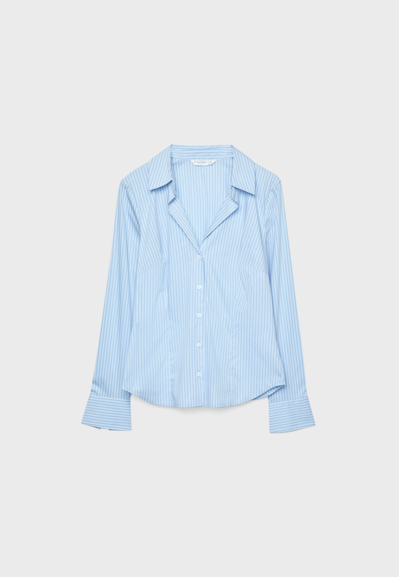 Приталенная базовая рубашка в полоску