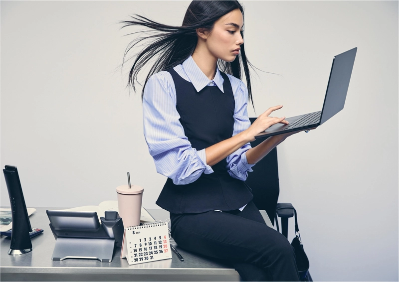 Базовая рубашка в полоску из поплина с рукавами-буфами