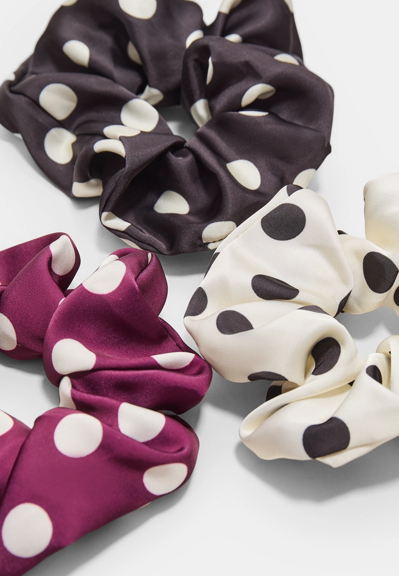 Набор из 3 резинок для волос в горошек
