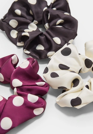 Набор из 3 резинок для волос в горошек- Заказать в России