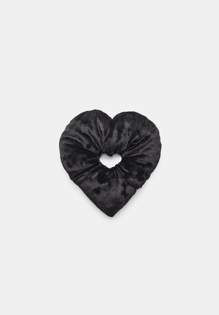 Большая бархатная резинка для волос с сердечком- Заказать в России