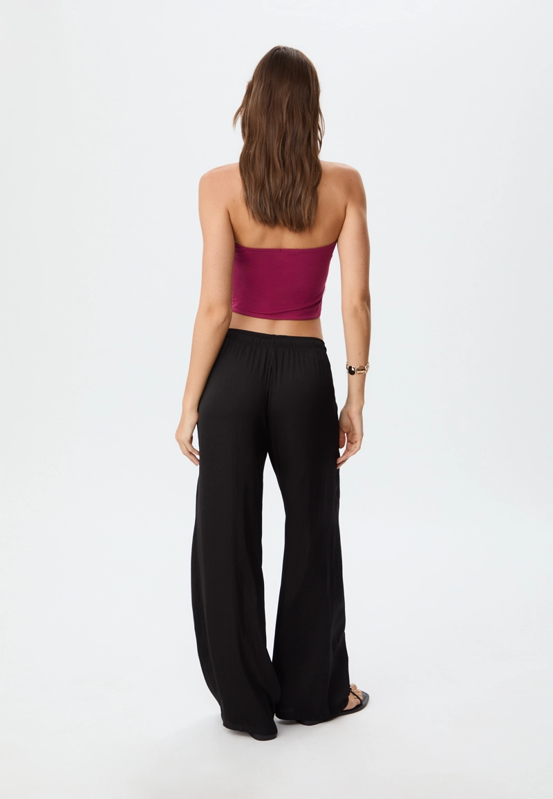 Длинные свободные атласные брюки