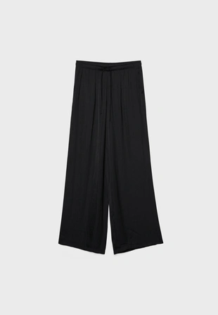 Длинные свободные атласные брюки- Заказать в России