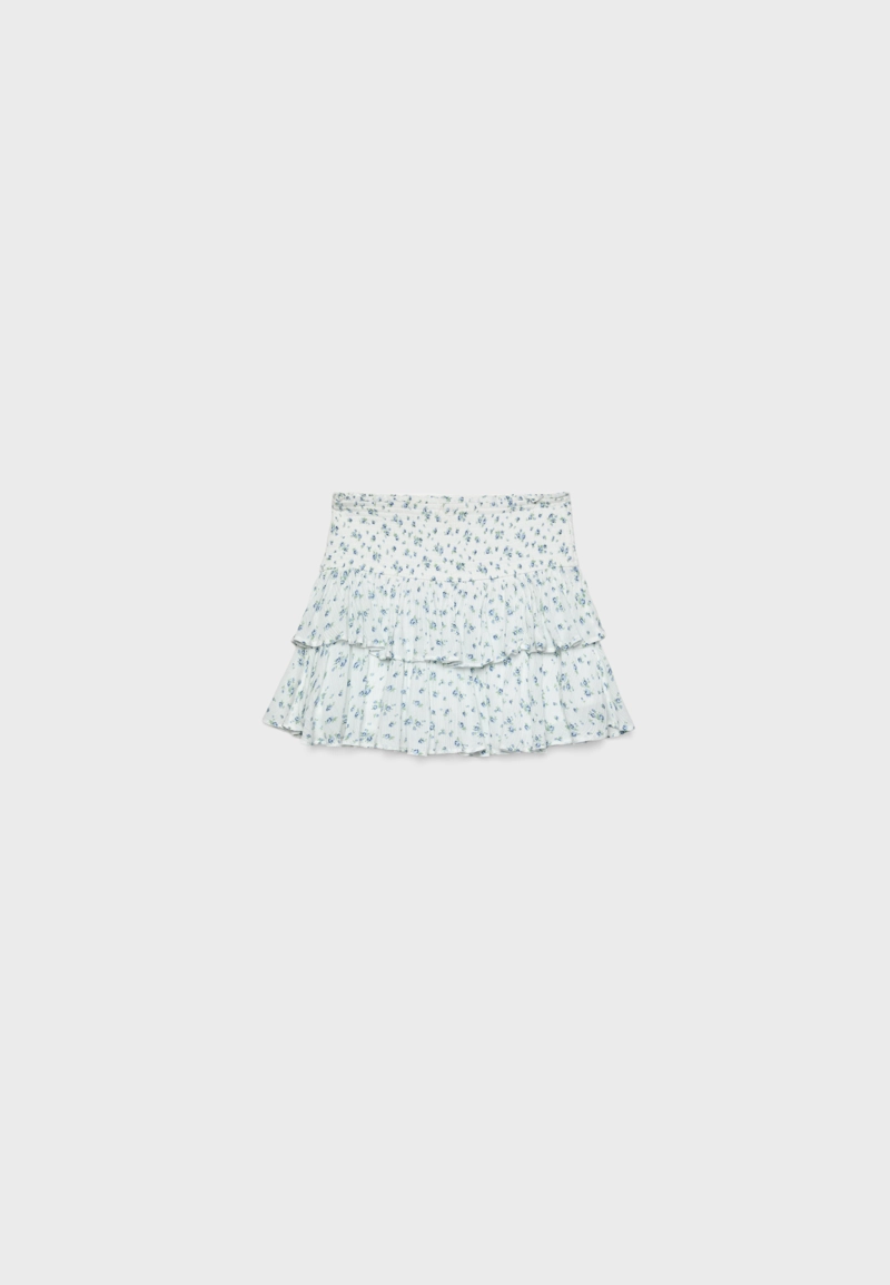 Мини-юбка-брюки с воланами