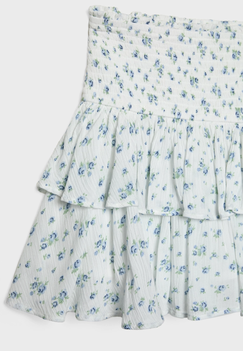 Мини-юбка-брюки с воланами