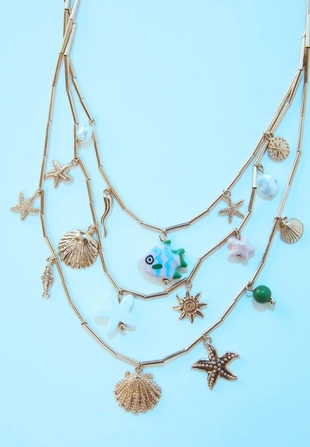 Ожерелье с шармами на морскую тематику- Заказать в России