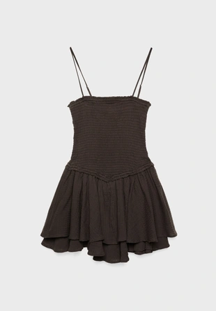 Короткое платье с воланами- Заказать в России