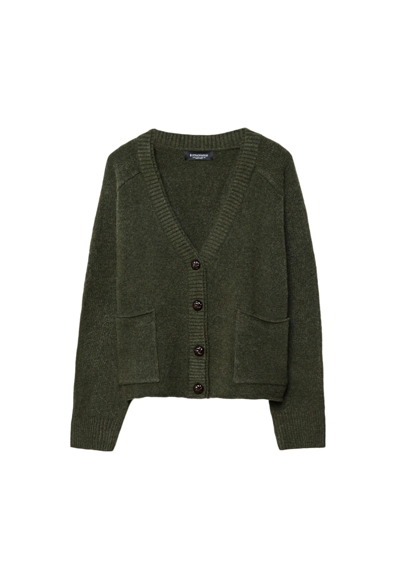 Трикотажный жакет с двойным воротником