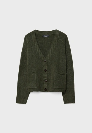 Трикотажный жакет с двойным воротником- Заказать в России