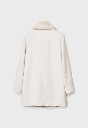 Пальто с воротником из искусственного меха- Заказать в России