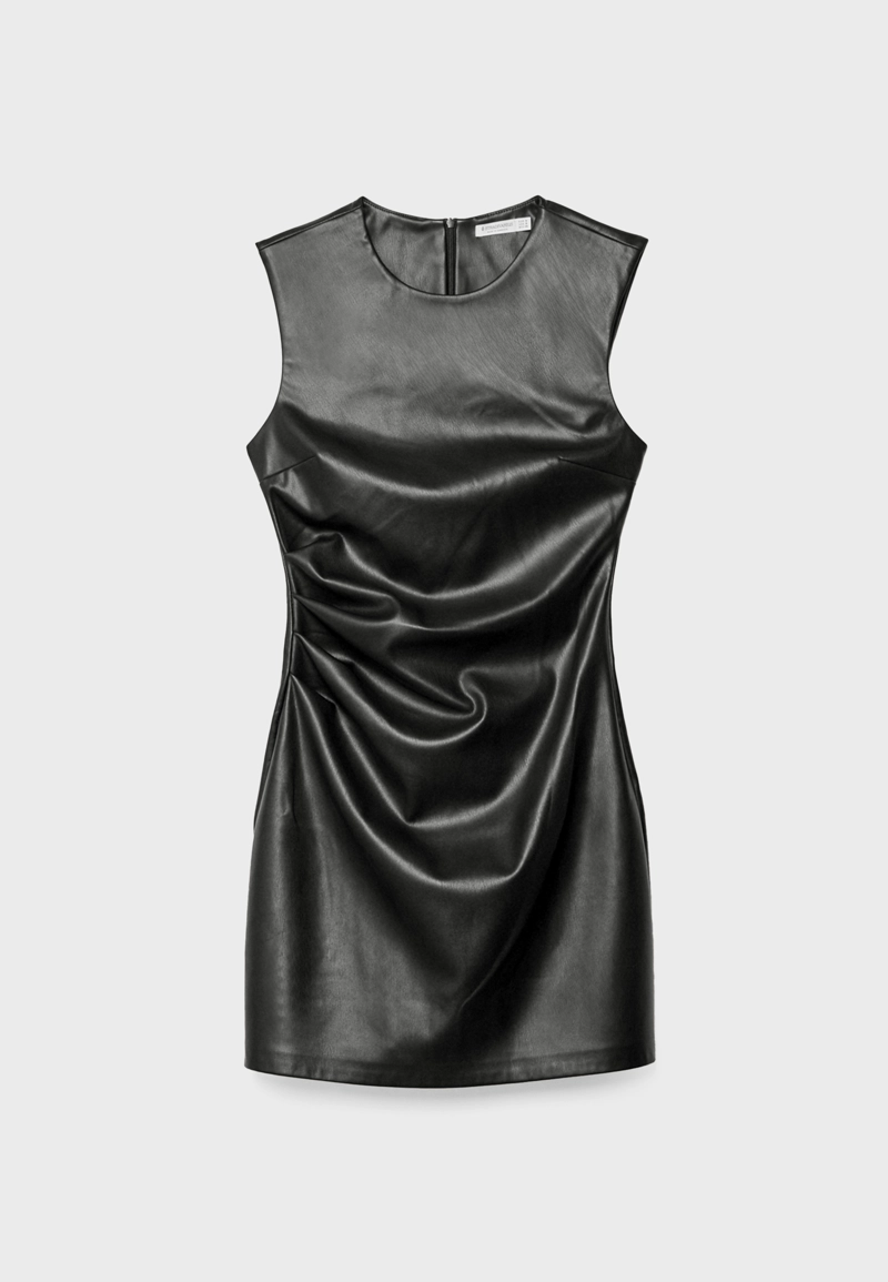 Короткое платье из искусственной кожи