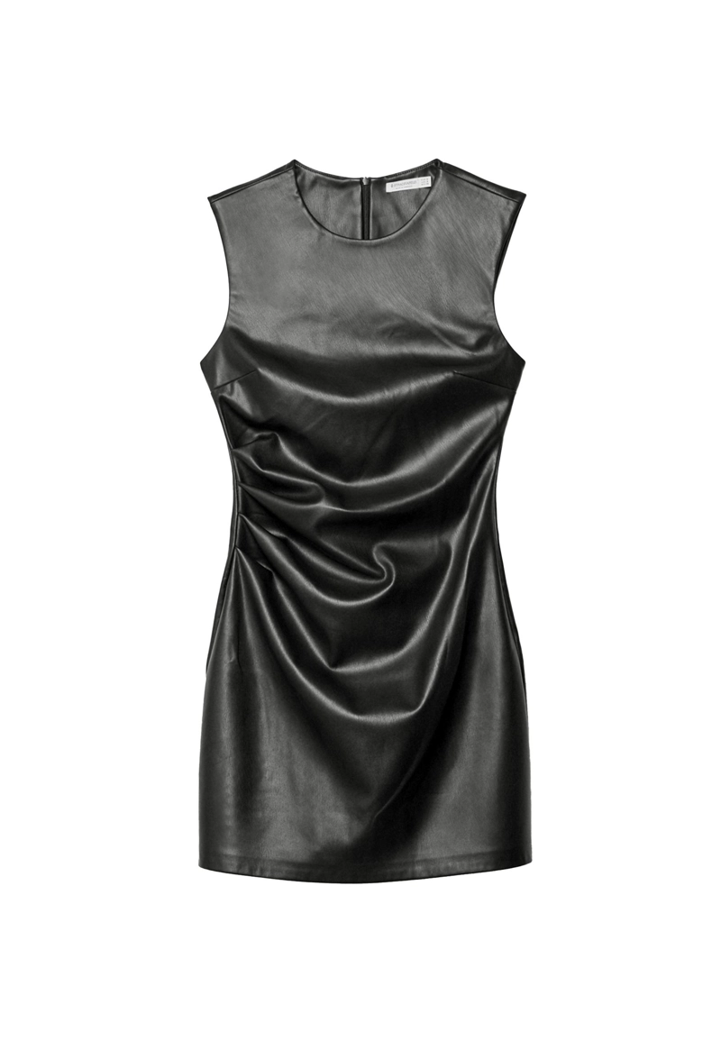 Короткое платье из искусственной кожи