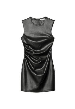 Короткое платье из искусственной кожи- Заказать в России