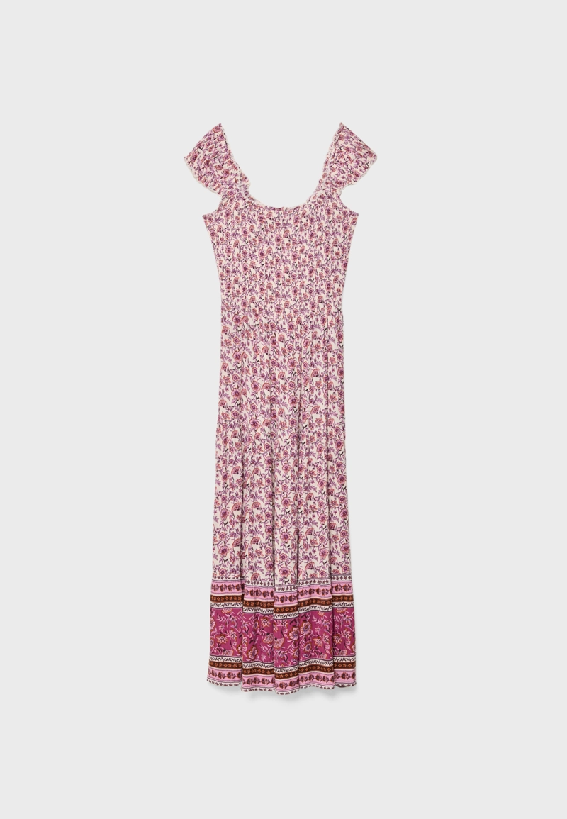 Длинное струящееся платье с принтом