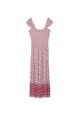 Длинное струящееся платье с принтом- Заказать в России