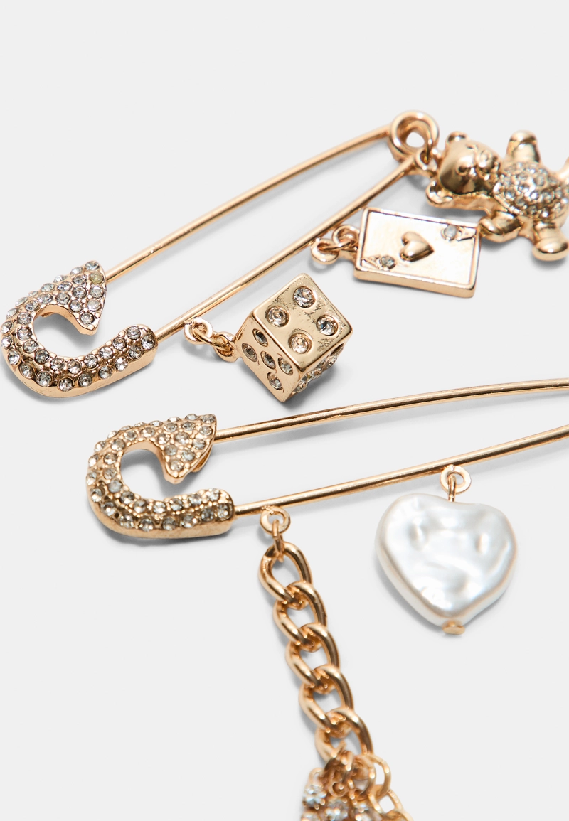 Набор из 2 булавок и шармов