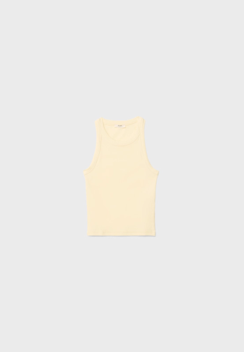 Майка в рубчик на бретелях