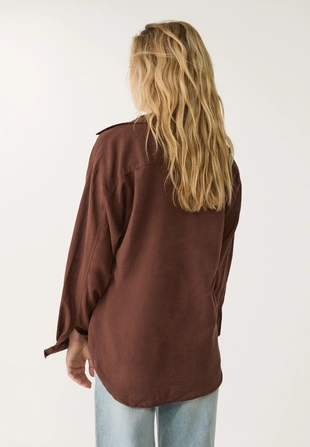 Легкая льняная рубашка- Заказать в России