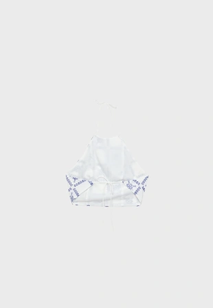 Топ халтер с вышивкой- Заказать в России