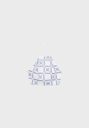 Топ халтер с вышивкой- Заказать в России