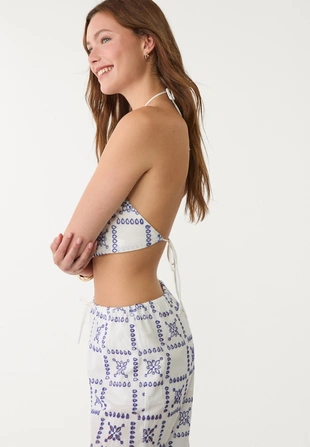 Топ халтер с вышивкой- Заказать в России