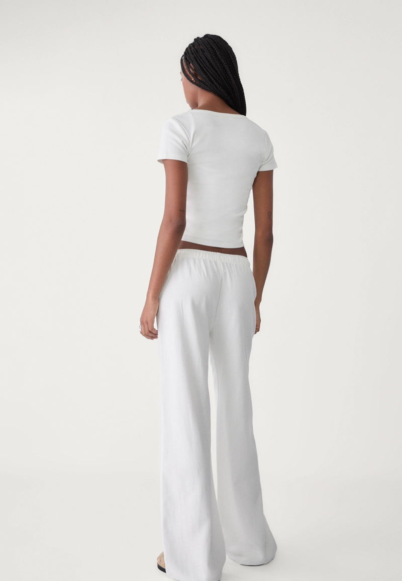 Льняные брюки на кулиске