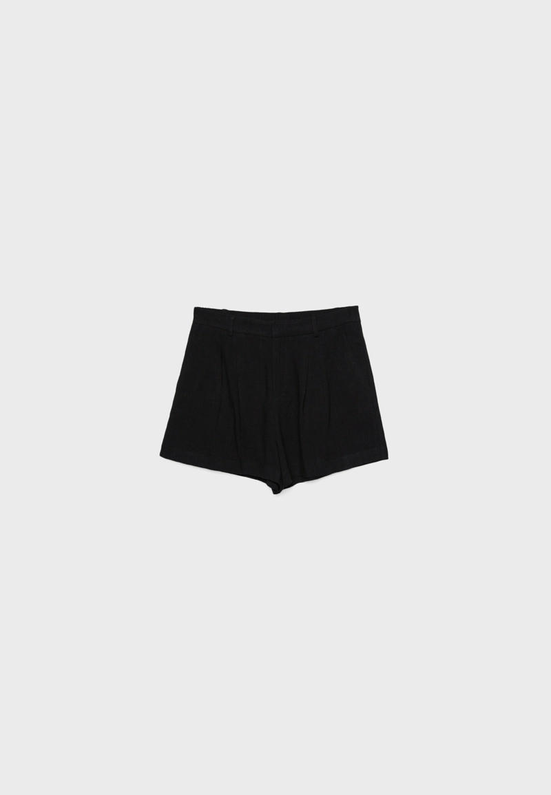 Шорты из струящейся ткани с льняной тканью