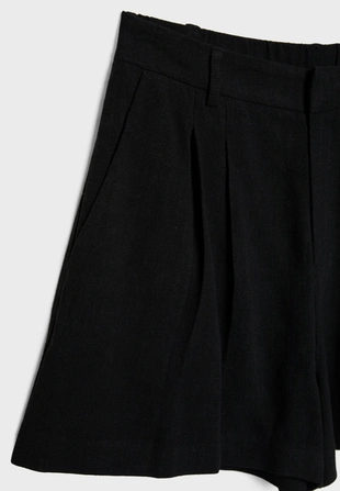 Шорты из струящейся ткани с льняной тканью- Заказать в России