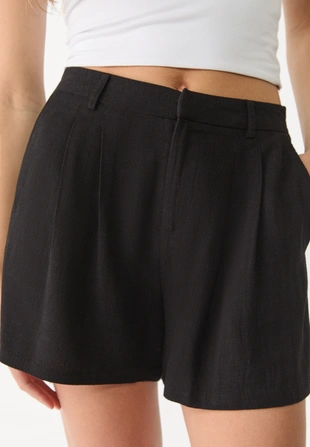 Шорты из струящейся ткани с льняной тканью- Заказать в России