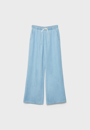 D35 струящиеся джинсовые брюки на шнурке- Заказать в России