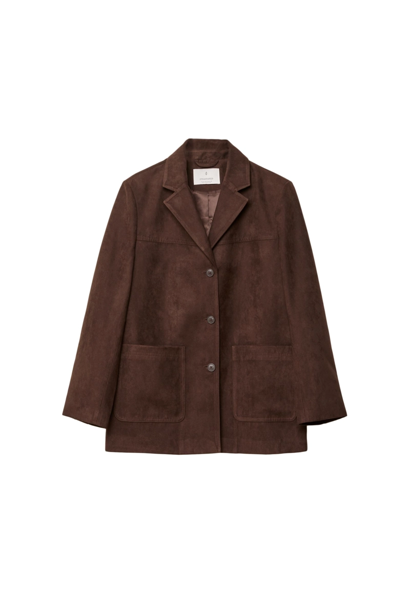 Пиджак из искусственной замши стандартной длины