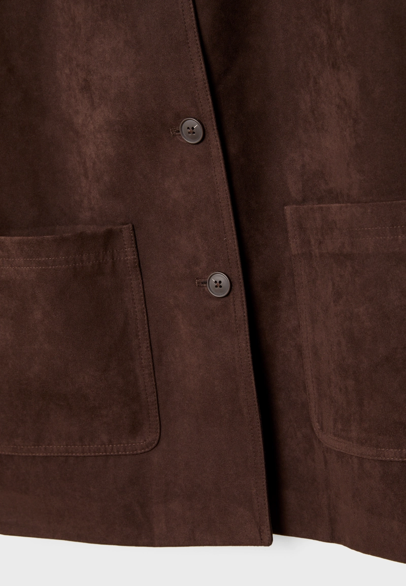 Пиджак из искусственной замши стандартной длины