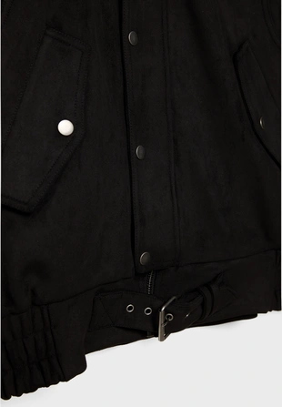 Куртка в байкерском стиле из искусственной замши- Заказать в России