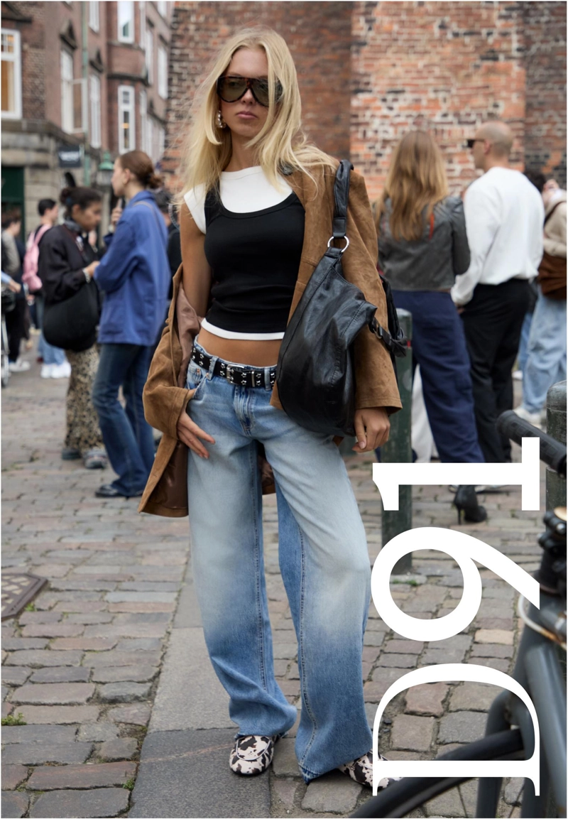 Джинсы D91 свободного кроя с низкой посадкой