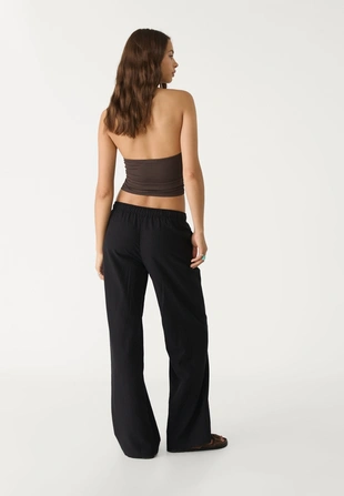 Льняные брюки на кулиске- Заказать в России