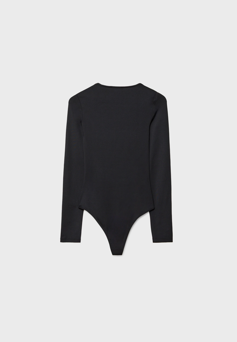 Боди из полиамида с квадратным вырезом