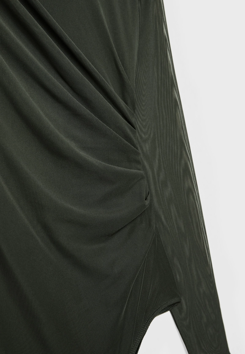 Боди из полупрозрачной ткани со сборками