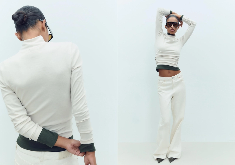 Базовая футболка с высоким воротником