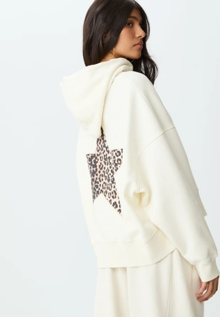 Толстовка с капюшоном, звездой и леопардовым принтом- Заказать в России