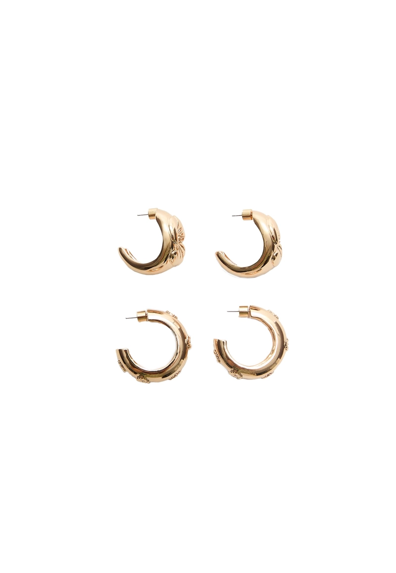 Набор из 2 серег с объемными цветами