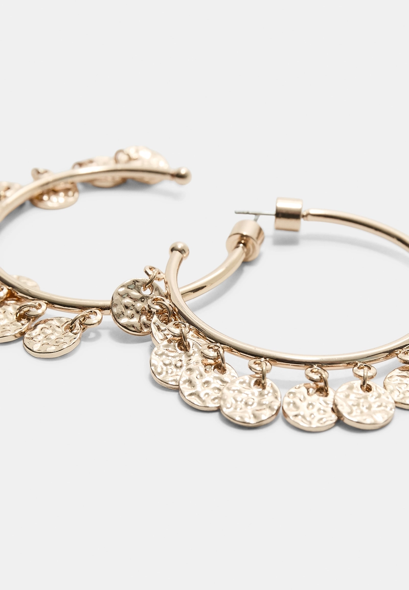 Серьги-кольца мини с бусинами