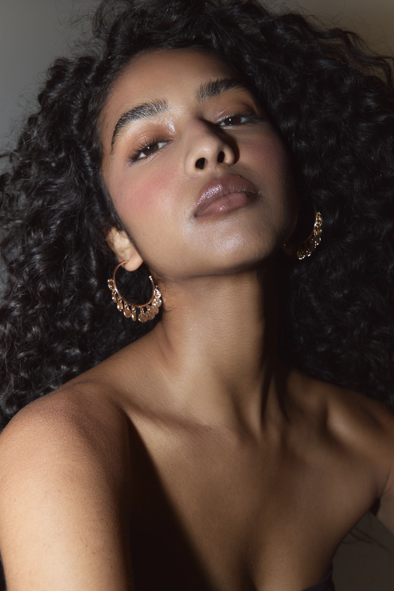 Серьги-кольца мини с бусинами