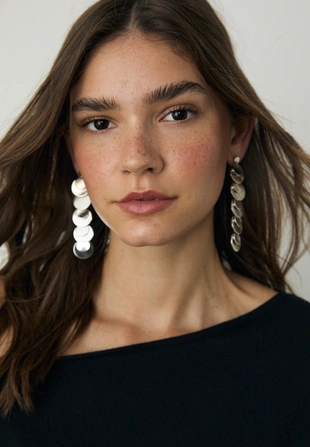 Длинные серьги овальной формы- Заказать в России