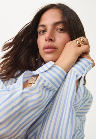 Легкая льняная рубашка- Заказать в России