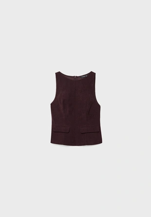 Топ без рукавов из вельвета- Заказать в России