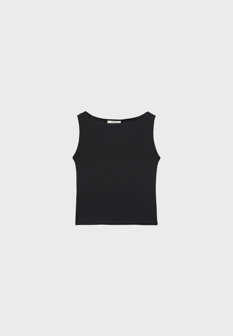 Футболка без рукавов с вырезом «лодочка»