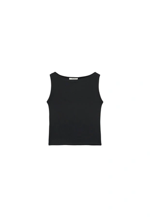 Футболка без рукавов с вырезом «лодочка»- Заказать в России